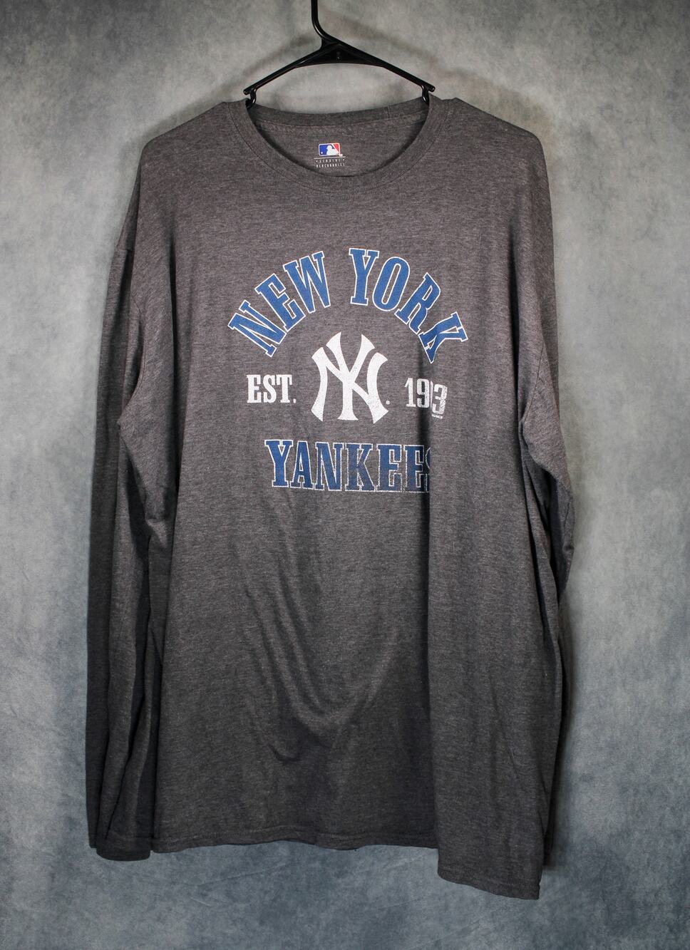 New York Yankees MLB Long Sleeve Gray Shirt Mens 2XL Two Tone Graphics